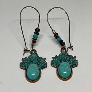 Earrings southwestern boho‎ turquoise